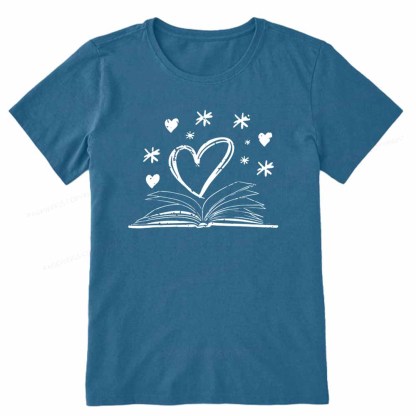 Pagewings Bookworm Librarian Valentines Day Book T-Shirt Unisex Classic T-shirt