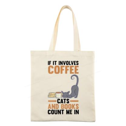 Pagewings Cats Reading Books Coffee Tote Bag