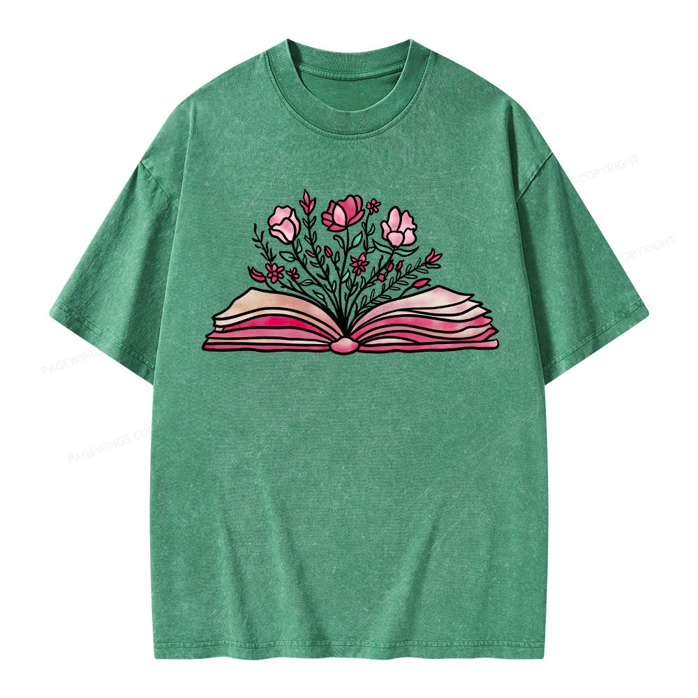 Pagewings Booktrovert Definition Funny Book Lover Png Unisex Washed T-shirt