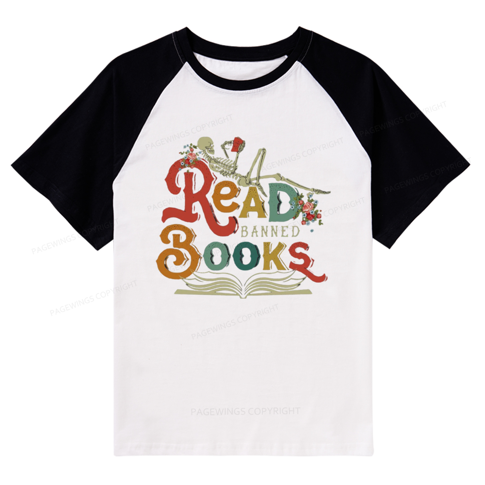 Pagewings Read Banned Books Raglan T-shirt