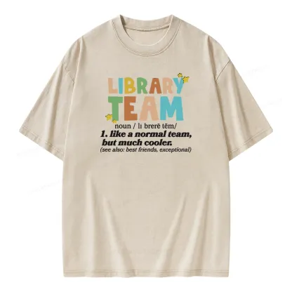 Pagewings Library Team And Library Squad Unisex Washed T-shirt