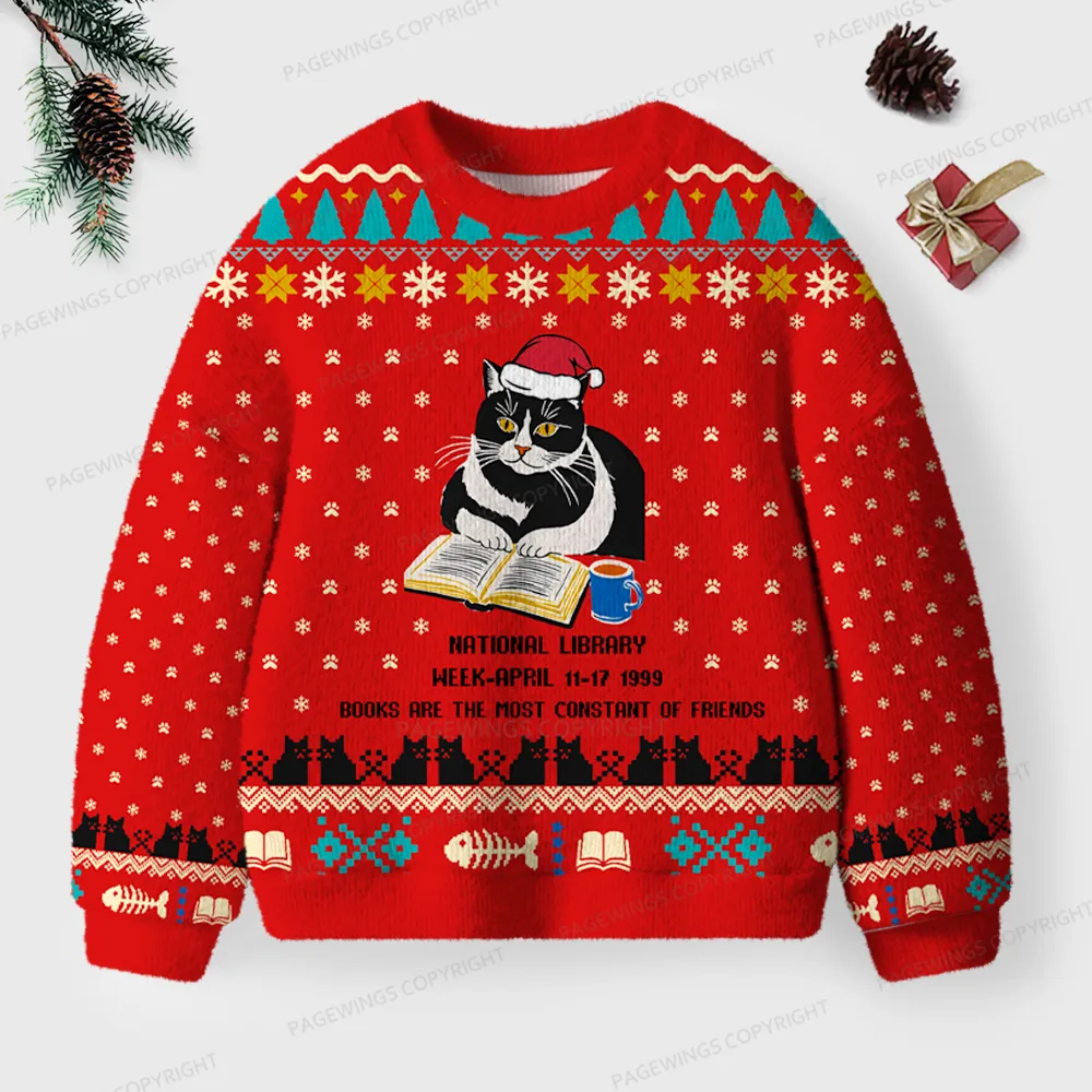 Pagewings National Library Week Unisex Ugly Knit Sweatshirt