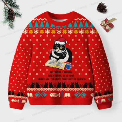 Pagewings National Library Week Unisex Ugly Knit Sweatshirt