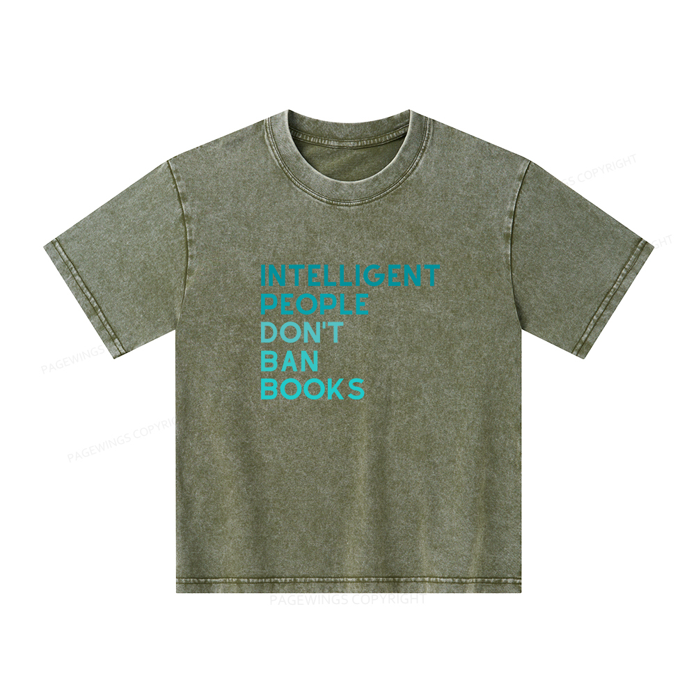 Pagewings Read Banned Books Shirt Unisex Kids Washed T-shirt