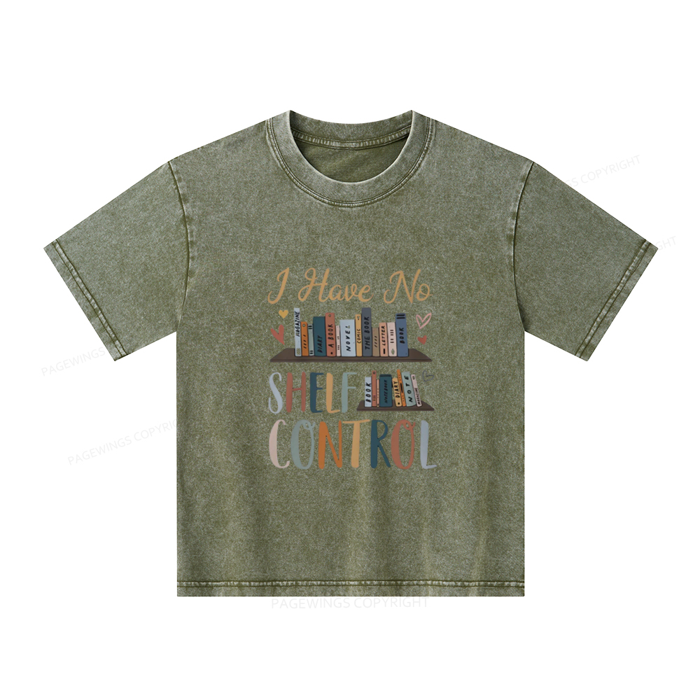 Pagewings I Have No Shelf Control Unisex Kids Washed T-shirt