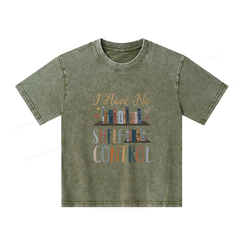 Pagewings I Have No Shelf Control Unisex Kids Washed T-shirt