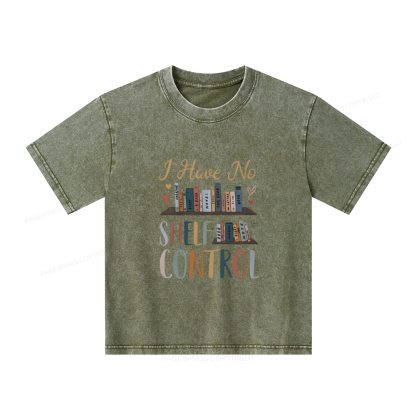 Pagewings I Have No Shelf Control Unisex Kids Washed T-shirt
