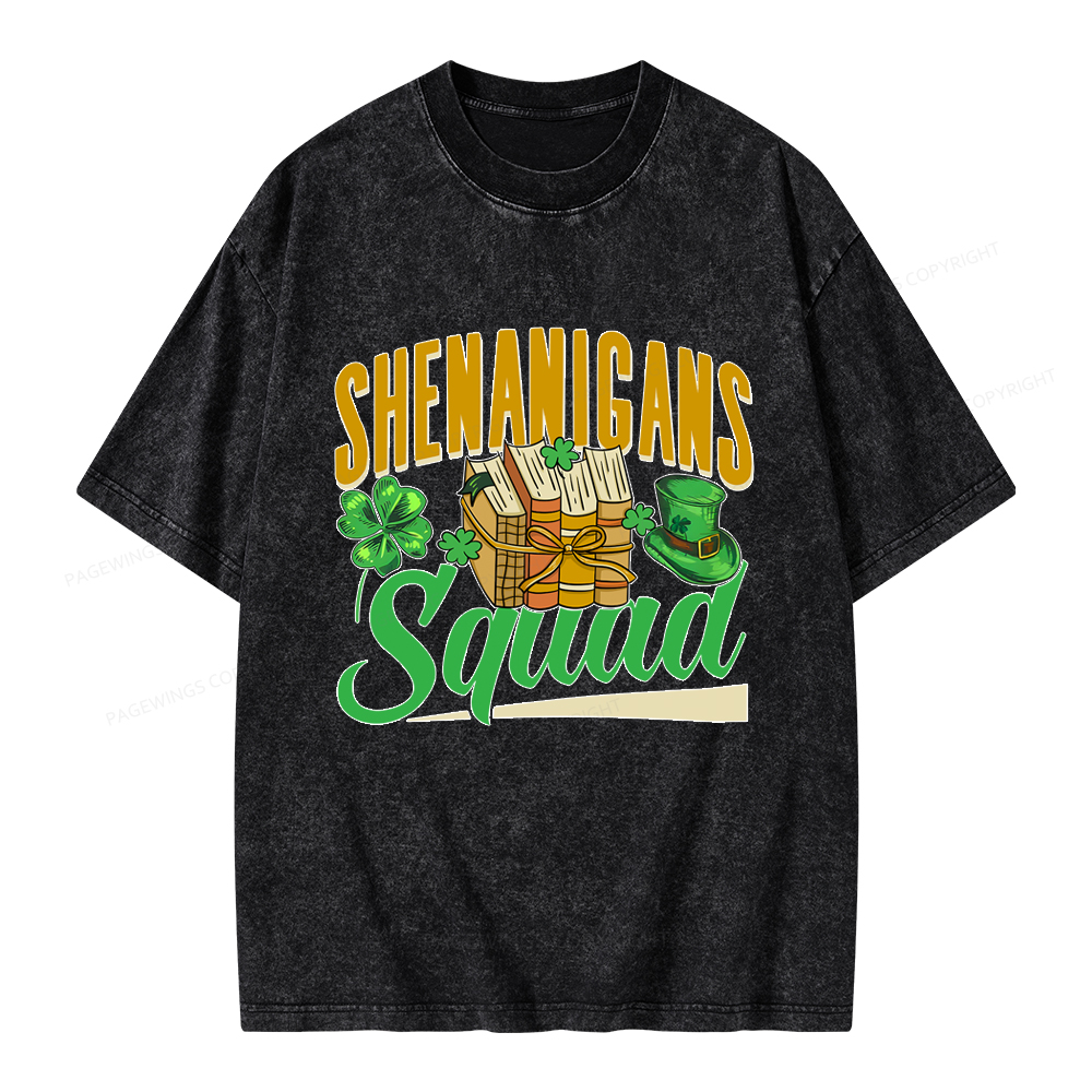 Pagewings Shenanigans Squad Unisex Washed T-shirt