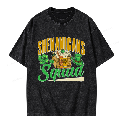 Pagewings Shenanigans Squad Unisex Washed T-shirt