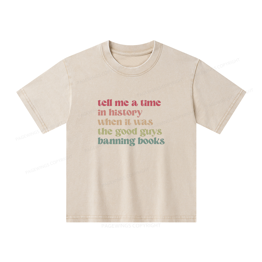 Pagewings Tell Me a Time in History Unisex Kids Washed T-shirt