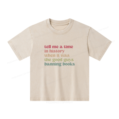Pagewings Tell Me a Time in History Unisex Kids Washed T-shirt