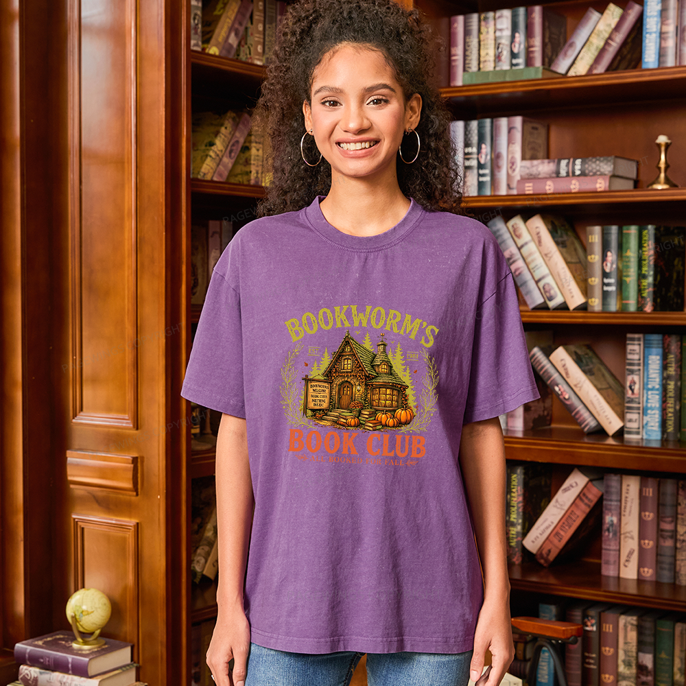 Pagewings Bookworm's Book Club Unisex Washed T-shirt