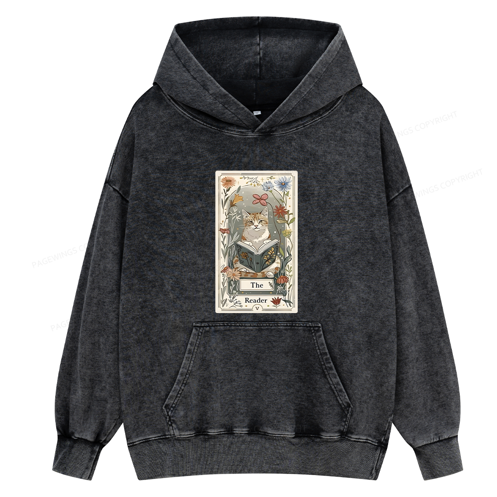 Pagewings The Reader Unisex Washed Hoodie