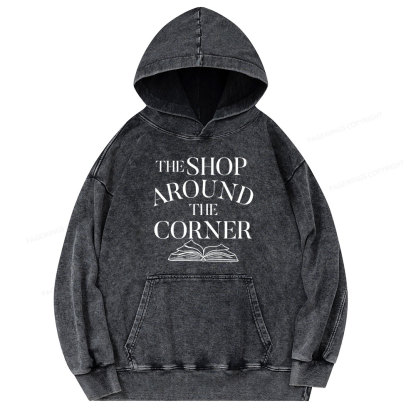 Pagewings The Shop Around The Corner Bookworm Unisex Washed Hoodie