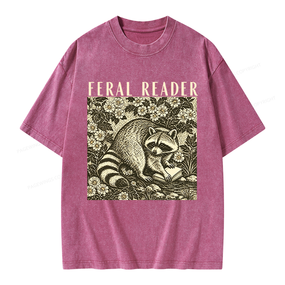 Pagewings Feeling Feral Unisex Washed T-shirt
