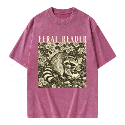 Pagewings Feeling Feral Unisex Washed T-shirt