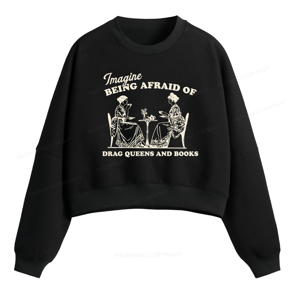 Pagewings Drag Queens Fleece Crop Sweatshirt