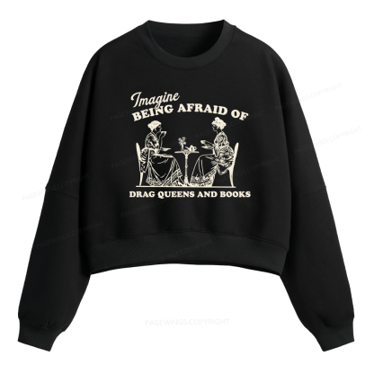 Pagewings Drag Queens Fleece Crop Sweatshirt