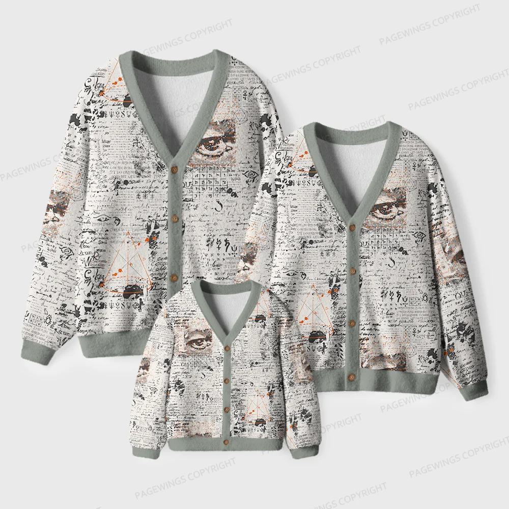 Pagewings Tea Time Unisex Ugly Cardigan Sweaters
