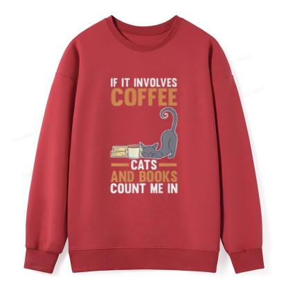 Pagewings Cats Reading Books Coffee T Shirts Unisex Classic Sweatshirt