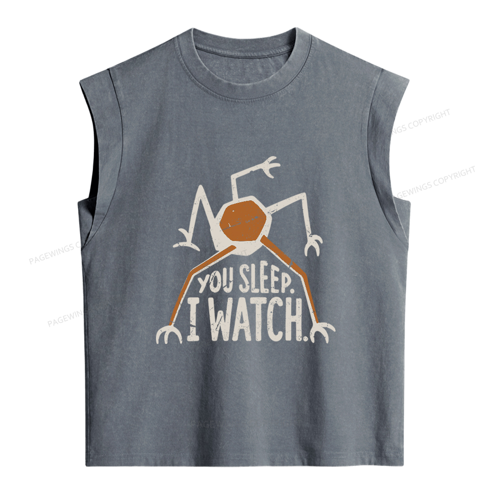 Pagewings You Sleep I Watch Women's Washed Tank Top