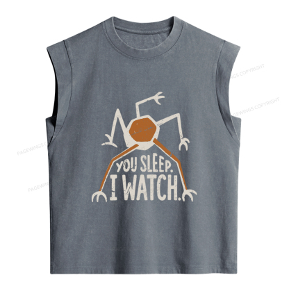 Pagewings You Sleep I Watch Women's Washed Tank Top