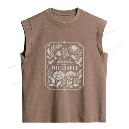 Pagewings Barely Tolerable Women's Washed Tank Top