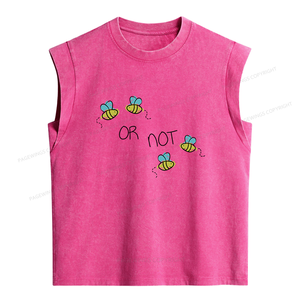 Pagewings Two Bee or Not Two Bee Women's Washed Tank Top