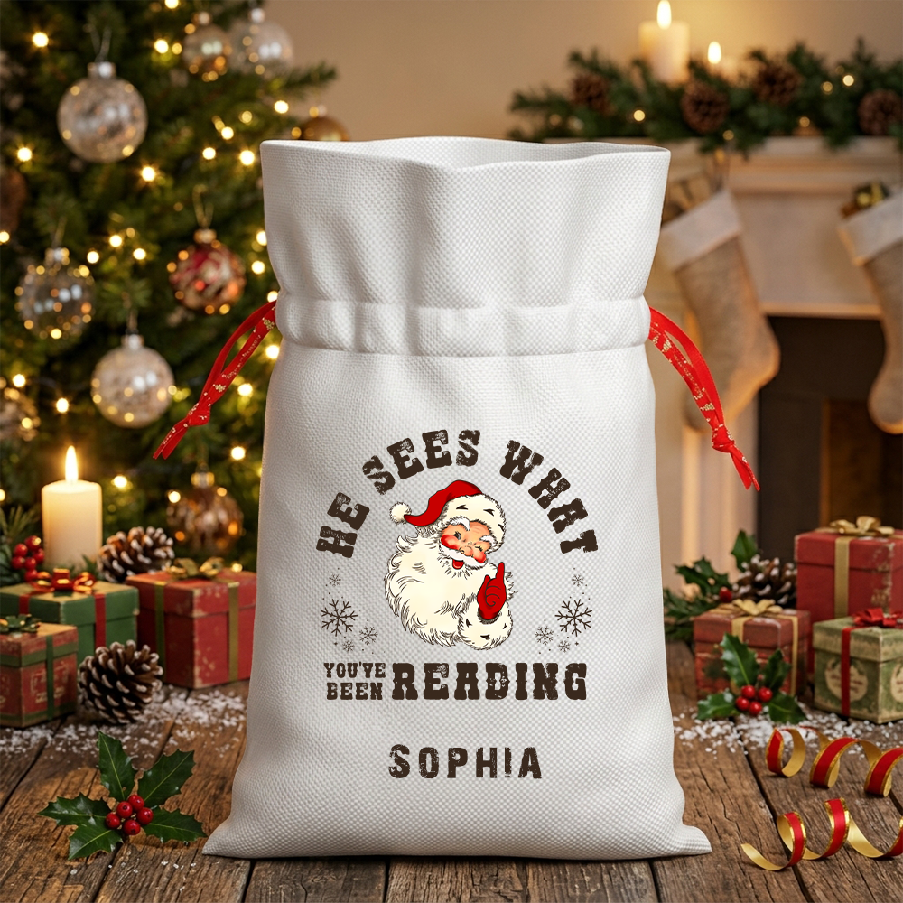 Pagewings Personalized What You've Been Reading Christmas Santa Sack