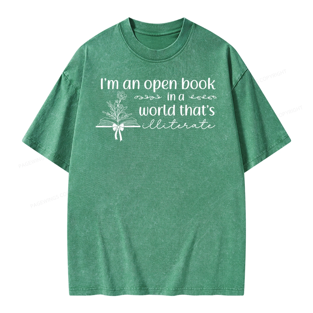 Pagewings An Open Book in a World Unisex Washed T-shirt