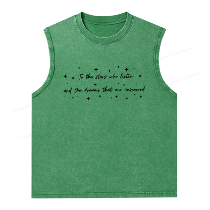 Pagewings To the Stars Who Listen Unisex Washed Tank Top