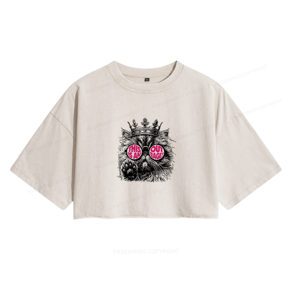 Pagewings Sci-Fi Book Lover Women's Washed Cropped T-shirt