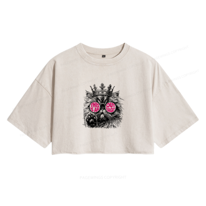 Pagewings Sci-Fi Book Lover Women's Washed Cropped T-shirt