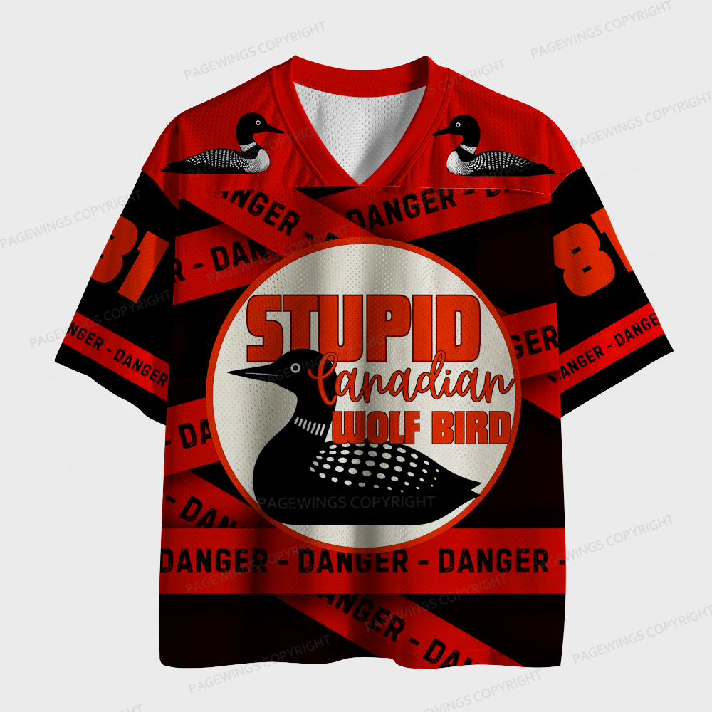 Pagewings Stupid Canadian Wolf Bird Unisex Mesh Jersey
