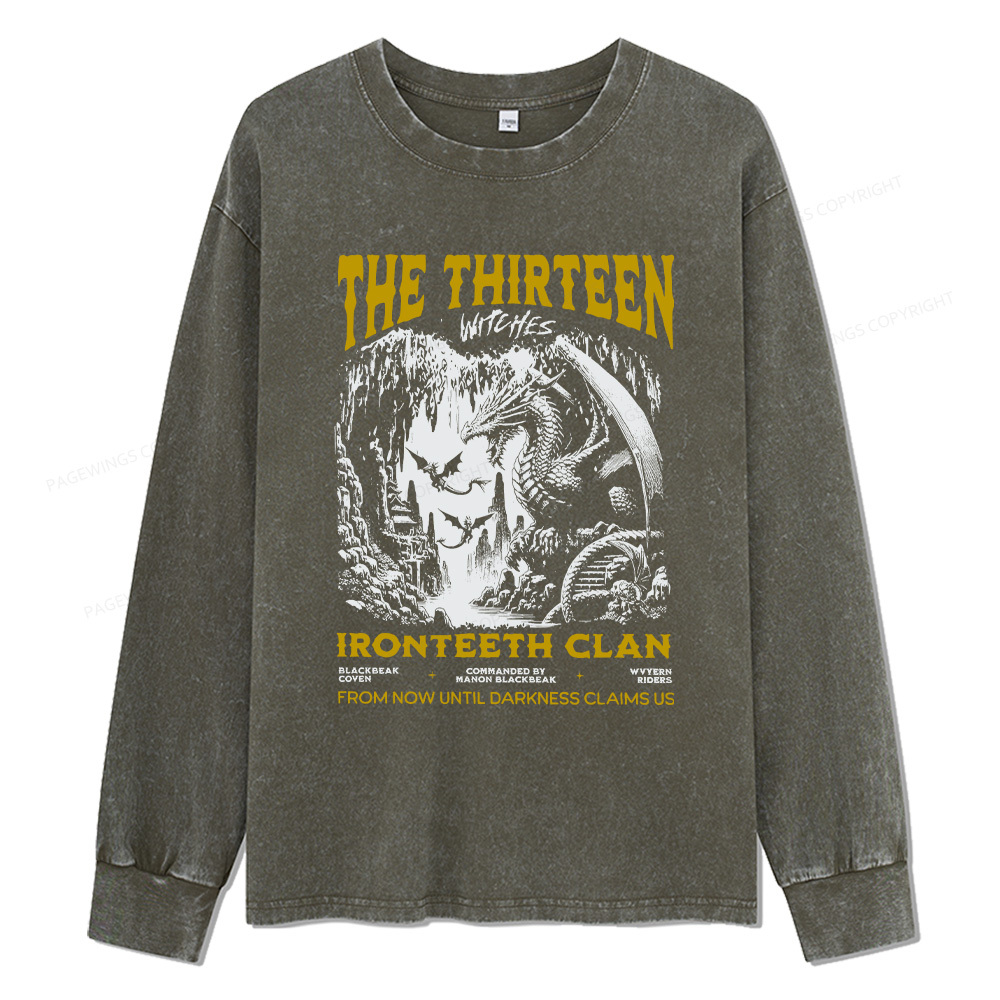 Pagewings The Thirteen Unisex Washed Long Sleeve T-shirt