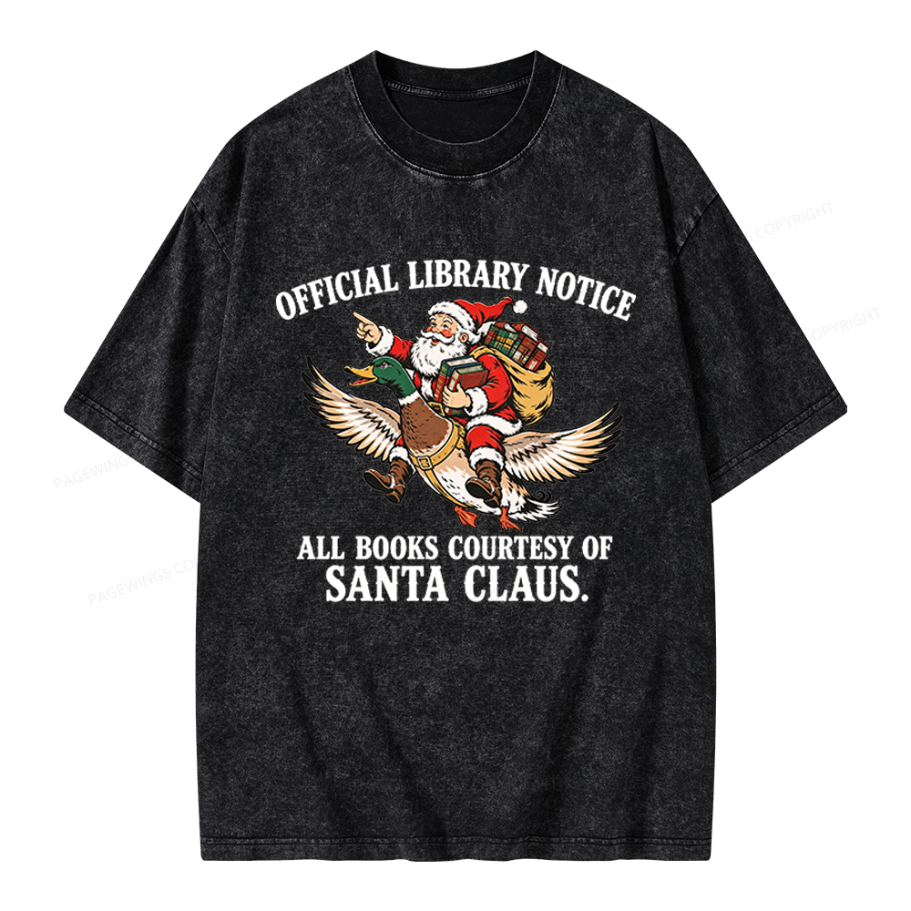 Pagewings Official Library Notice Unisex Washed T-shirt