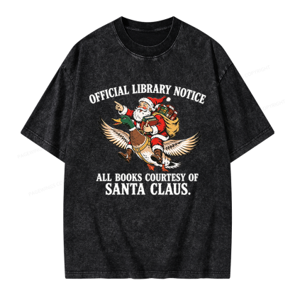 Pagewings Official Library Notice Unisex Washed T-shirt