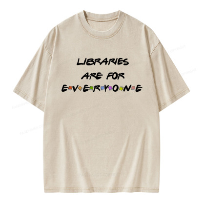 Pagewings Libraries Are For Everyone Unisex Washed T-shirt