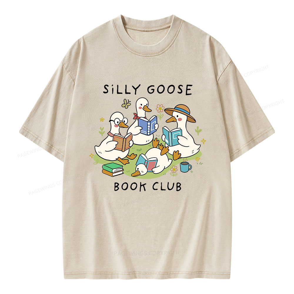 Pagewings Silly Goose Book Club Unisex Washed T-shirt