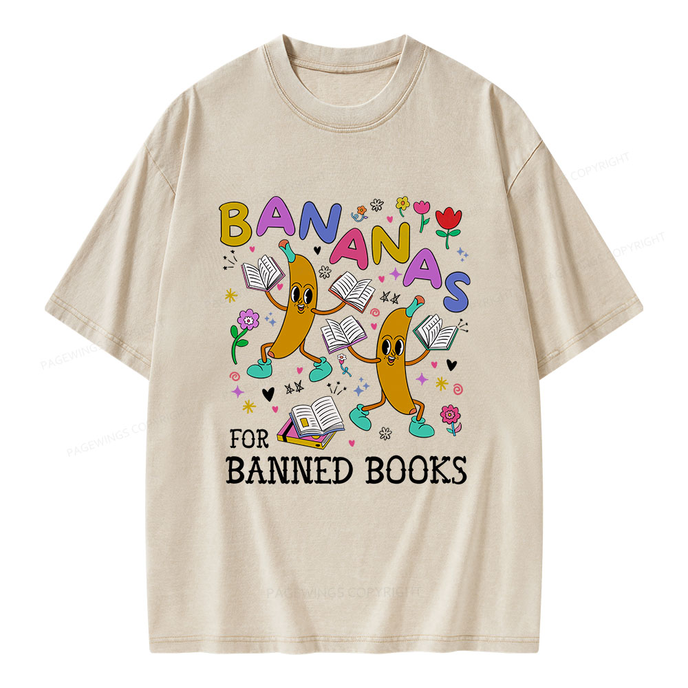 Pagewings Read Banned Books Unisex Washed T-shirt