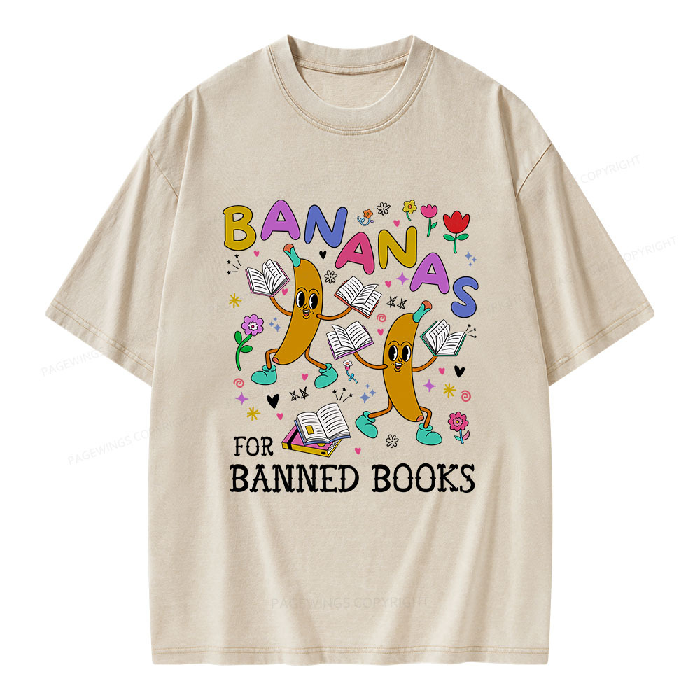 Pagewings Read Banned Books Unisex Washed T-shirt