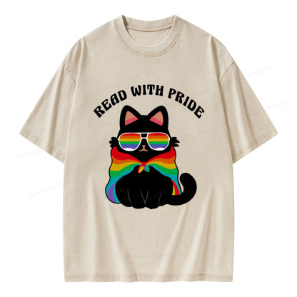 Pagewings Read With Pride Unisex Washed T-shirt