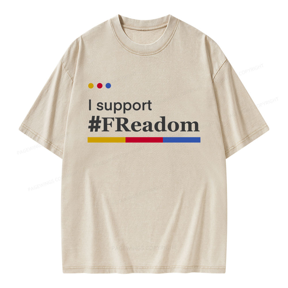 Pagewings I Support FReadom Unisex Washed T-shirt