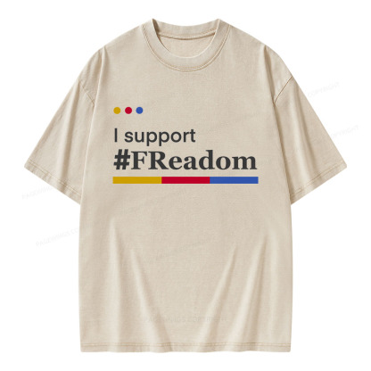 Pagewings I Support FReadom Unisex Washed T-shirt