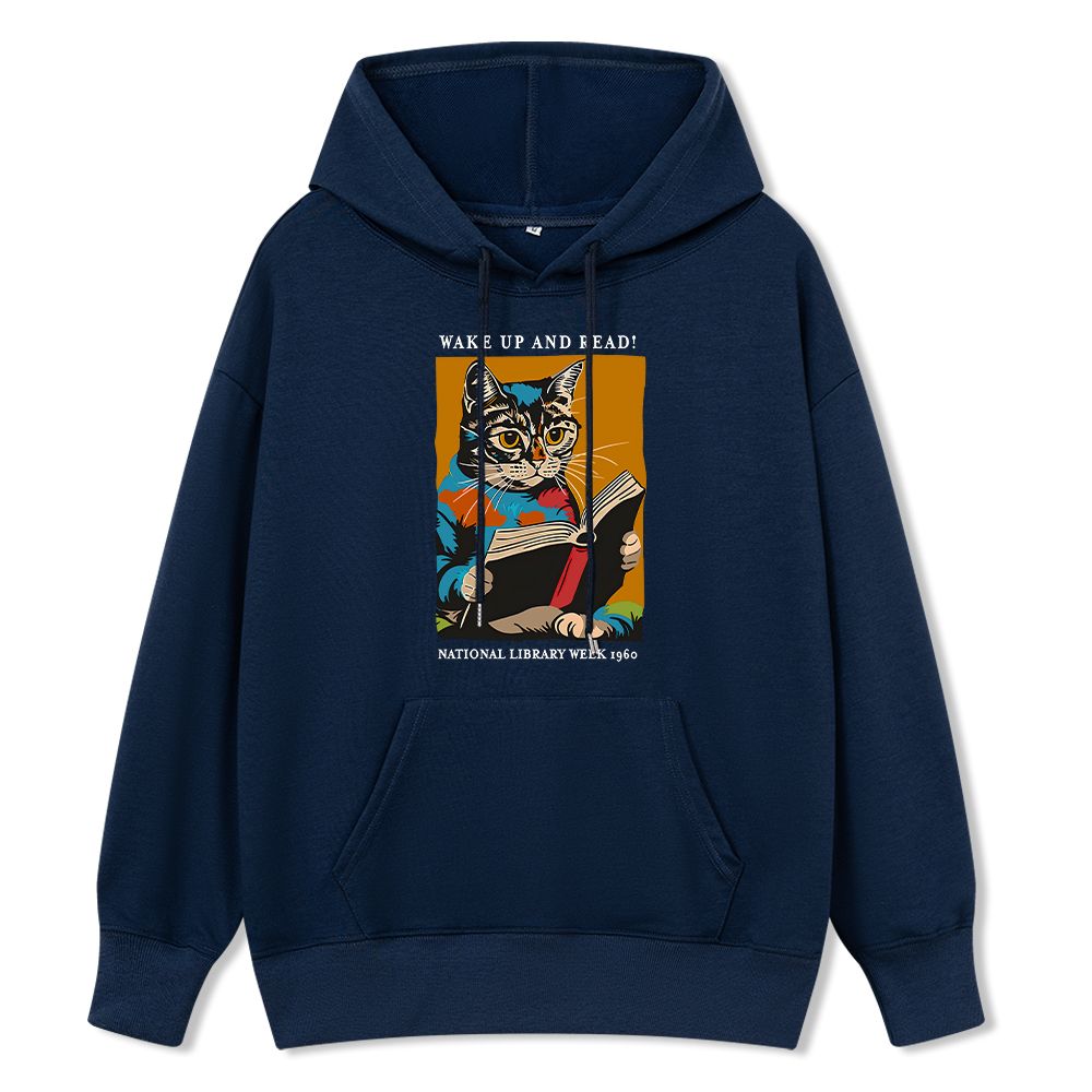 Pagewings Cat Reading Poster Unisex Classic Hoodie