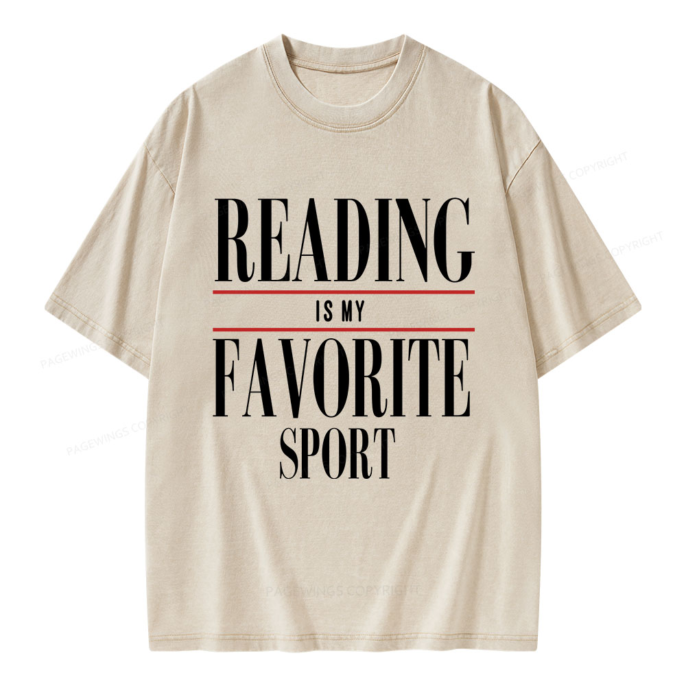 Pagewings Reading Is My Favorite Sport Unisex Washed T-shirt