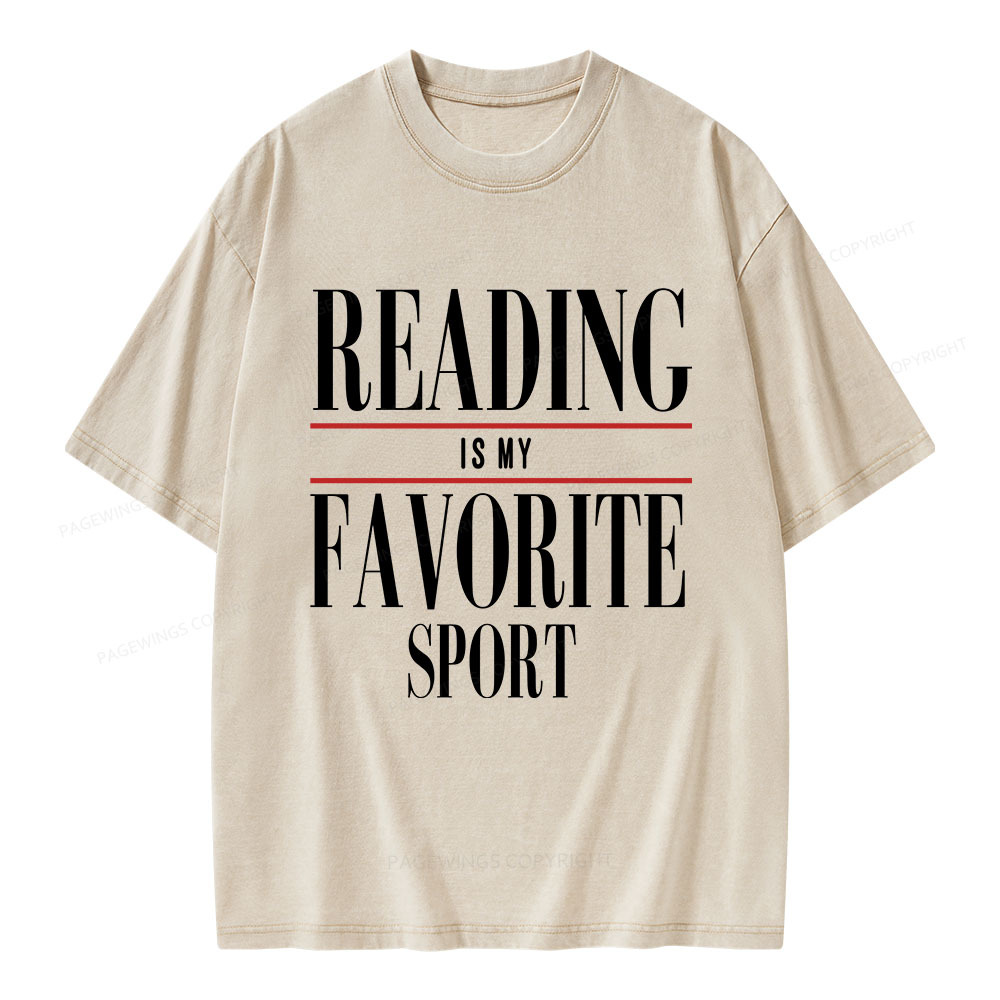Pagewings Reading Is My Favorite Sport Unisex Washed T-shirt