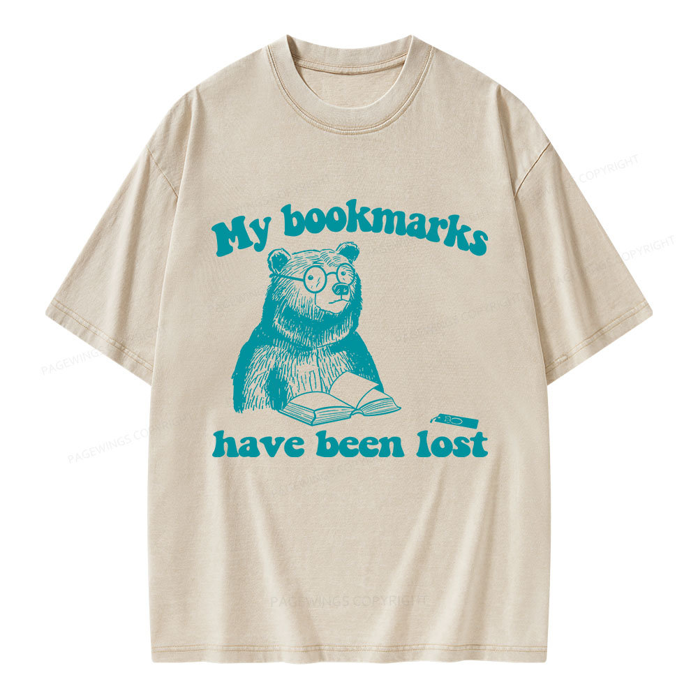 Pagewings My Bookmarks Have Been Lost Unisex Washed T-shirt