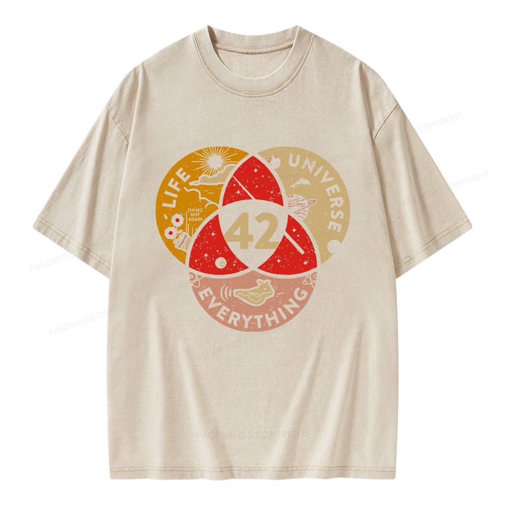 Pagewings 42 The Answer To Life The Universe And Everything Unisex Washed T-shirt