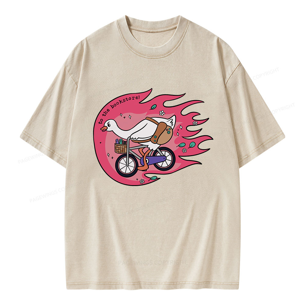 Pagewings To the Bookstore Unisex Washed T-shirt